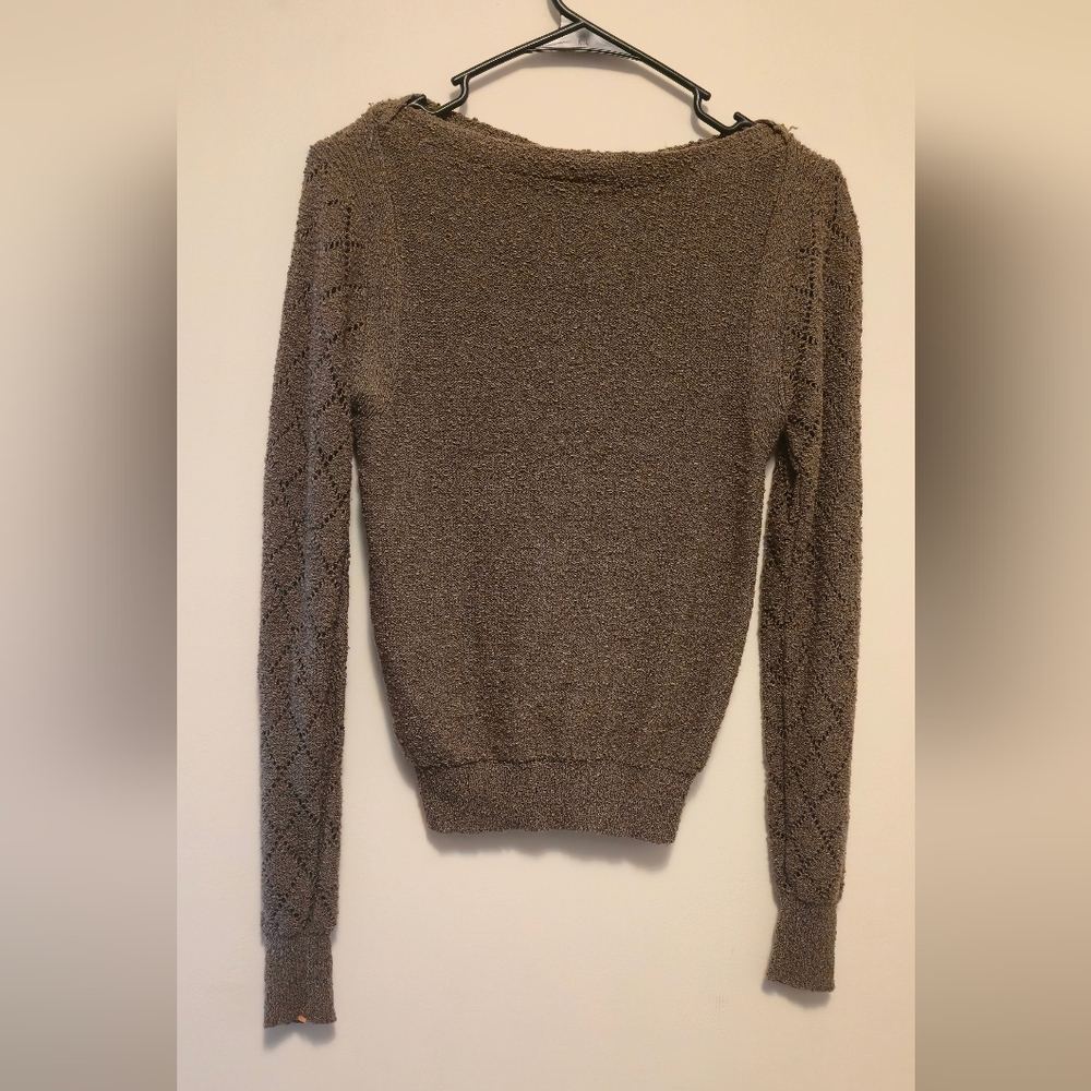 Brown Knit Sweater  Diamond Pattern Just-mort Size M. Vintage Other Places -$49
